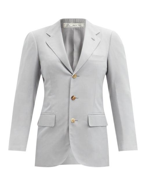 Matchesfashion.com Umit Benan B+ - Andy Single-breasted Silk-faille Jacket - Womens - Light Blue