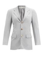 Matchesfashion.com Umit Benan B+ - Andy Single-breasted Silk-faille Jacket - Womens - Light Blue