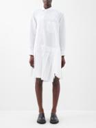 Comme Des Garons Comme Des Garons - Asymmetric-front Pleated Cotton Shirt Dress - Womens - White