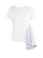 Stella Mccartney Striped-panel Cotton-jersey T-shirt