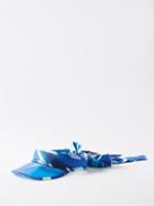 Pucci - Marmo-print Silk-twill Visor - Womens - Blue Multi
