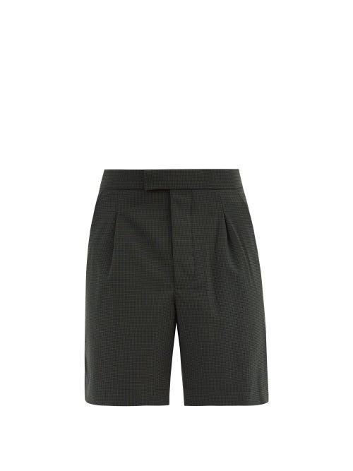 Matchesfashion.com Nanushka - Kenny Gingham-seersucker Shorts - Mens - Green Multi