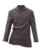 Matchesfashion.com Martine Rose - Turnmills Asymmetric Double-breasted Wool Jacket - Womens - Brown