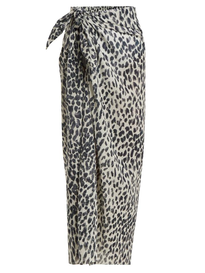 On The Island Pareo Psili Animal-print Cotton Sarong