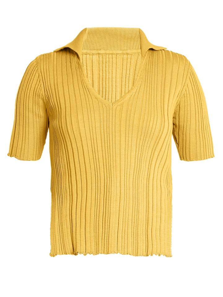 Jacquemus V-neck Ribbed-knit Cotton Top