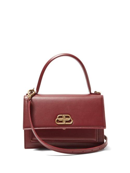 Matchesfashion.com Balenciaga - Sharp Xs Leather Cross Body Bag - Womens - Burgundy