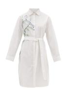 Matchesfashion.com Kilometre Paris - Saint-jean-cap-ferrat Embroidered Cotton Dress - Womens - White Multi