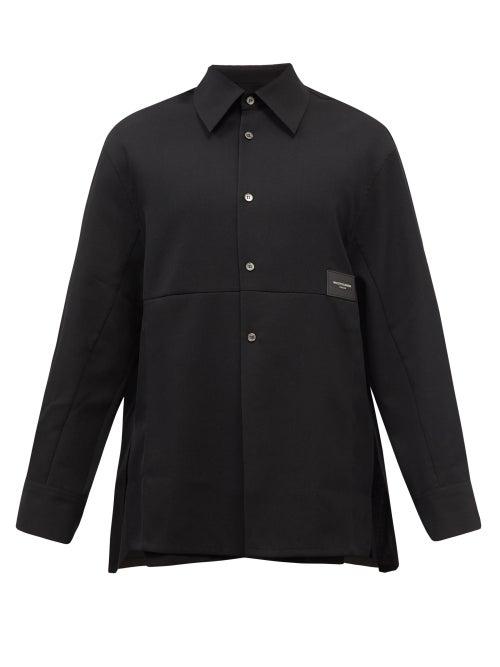 Wooyoungmi - Logo-patch Wool-twill Shirt - Mens - Black