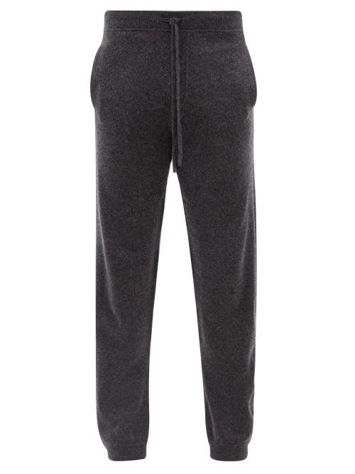 Allude - Drawstring Wool-blend Track Pants - Mens - Dark Grey