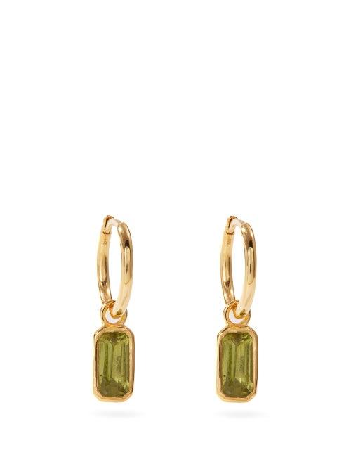 Matchesfashion.com Theodora Warre - Peridot & Gold-plated Sterling-silver Earrings - Womens - Green Gold