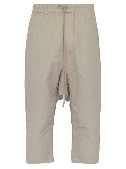 Matchesfashion.com Rick Owens - Cropped Linen Blend Trousers - Mens - Beige