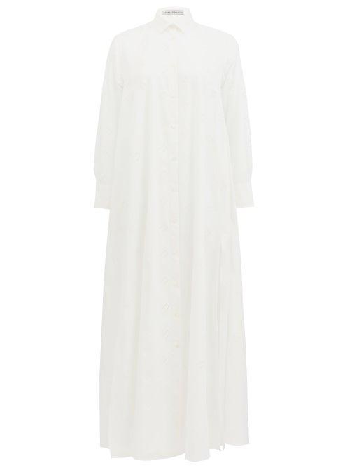 Matchesfashion.com Palmer//harding - Casablanca Cotton-blend Shirt Dress - Womens - White