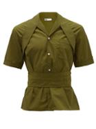 Matchesfashion.com Gmbh - Harness-collar Short-sleeved Shirt - Mens - Khaki