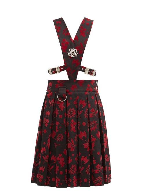 Chopova Lowena - Vebula Upcycled Flocked Cotton Pinafore Dress - Womens - Red Multi