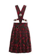 Chopova Lowena - Vebula Upcycled Flocked Cotton Pinafore Dress - Womens - Red Multi