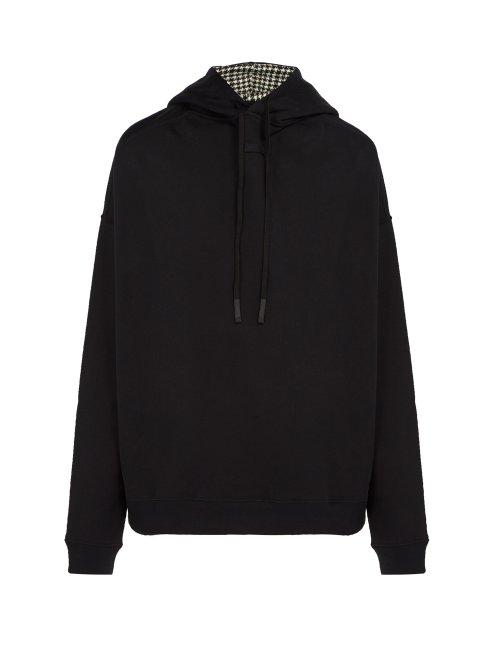 Matchesfashion.com Raf Simons - Back To Front Cotton Hooded Sweatshirt - Mens - Black White