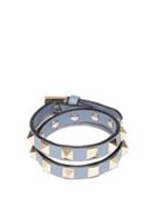 Ladies Jewellery Valentino Garavani - Rockstud Double-wrap Leather Bracelet - Womens - Blue