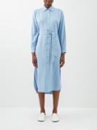 Max Mara - Volante Shirt Dress - Womens - Light Blue