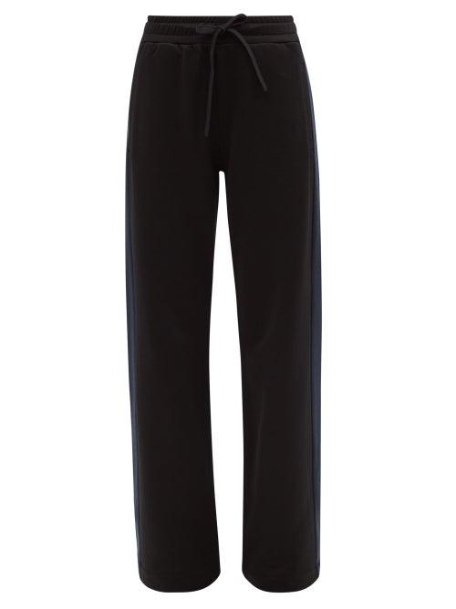 Ladies Activewear Ernest Leoty - Anna Side-stripe Cotton-blend Jersey Track Pants - Womens - Black