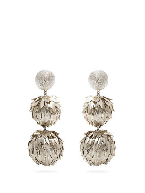 Matchesfashion.com Rebecca De Ravenel - Thunder Clip On Earrings - Womens - Silver