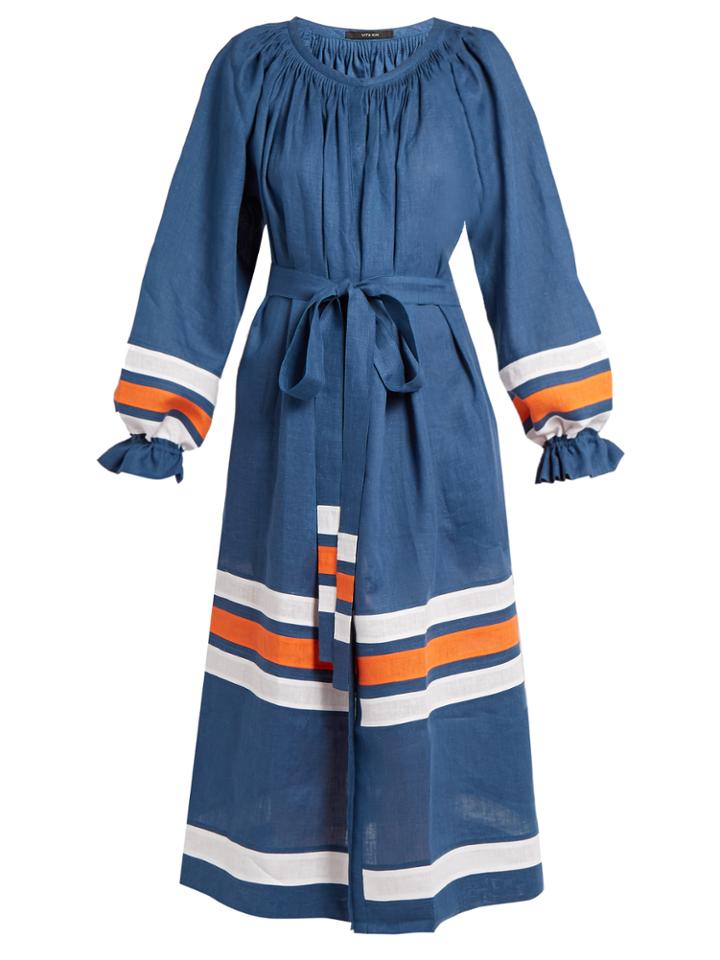 Vita Kin Maldives Striped Mid-weight Linen Dress