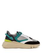 Matchesfashion.com Buscemi - Veloce Leather And Suede Trainers - Mens - Black Green