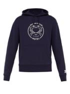 Matchesfashion.com Maison Kitsun - Logo Print Cotton Hooded Sweatshirt - Mens - Navy