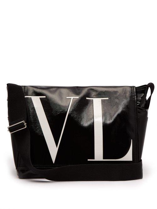 Matchesfashion.com Valentino - Vltn Small Messenger Bag - Mens - Black White