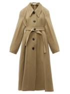 Matchesfashion.com Lemaire - Oversized Point Collar Wool Coat - Womens - Camel