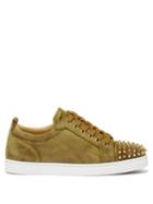 Matchesfashion.com Christian Louboutin - Louis Junior Spike-embellished Suede Trainers - Mens - Olive Green