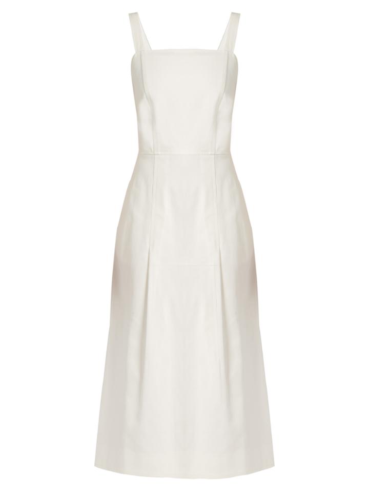 Adam Lippes Square-neck Denim Midi Dress