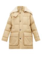 Matchesfashion.com Jil Sander - Shearling Trimmed Quilted Down Filled Jacket - Womens - Beige