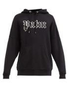 Matchesfashion.com Palm Angels - Glow-in-the-dark Logo Cotton Hooded Sweatshirt - Mens - Black