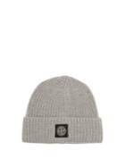 Stone Island Logo-embroidered Ribbed-knit Wool Beanie Hat