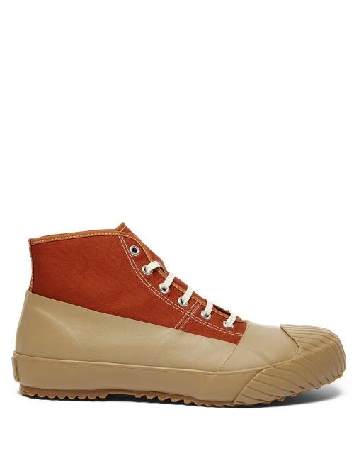 Matchesfashion.com Moonstar - Alweather High-top Canvas And Rubber Trainers - Womens - Red Multi