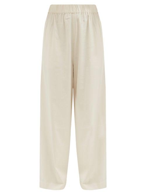 Matchesfashion.com Marrakshi Life - High-rise Cotton-blend Canvas Trousers - Womens - White