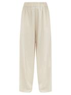 Matchesfashion.com Marrakshi Life - High-rise Cotton-blend Canvas Trousers - Womens - White