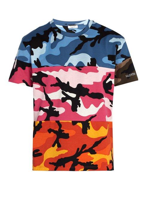 Matchesfashion.com Valentino - Multi Camouflage Cotton T Shirt - Mens - Multi