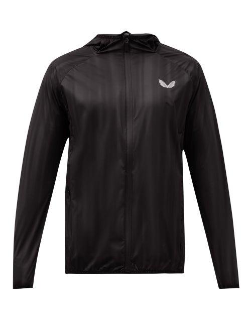 Castore - Reflective Logo-print Hooded Running Jacket - Mens - Black