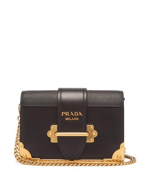 Matchesfashion.com Prada - Cahier Leather Cross Body Bag - Womens - Black