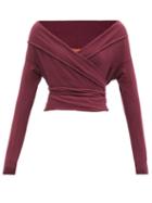 Ladies Rtw Altuzarra - Crawley Off-the-shoulder Wrap Sweater - Womens - Burgundy