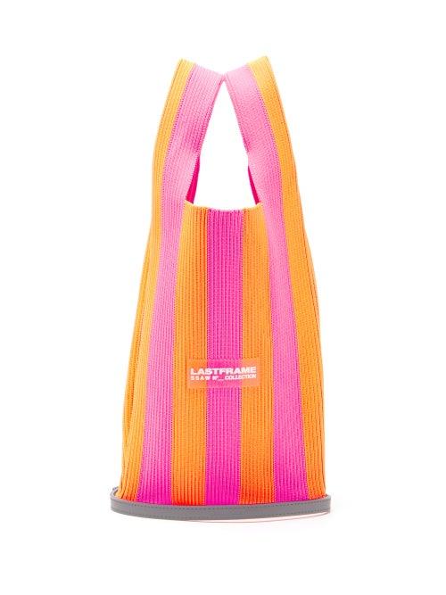 Matchesfashion.com Lastframe - Stripe Knitted Tote Bag - Womens - Pink Multi