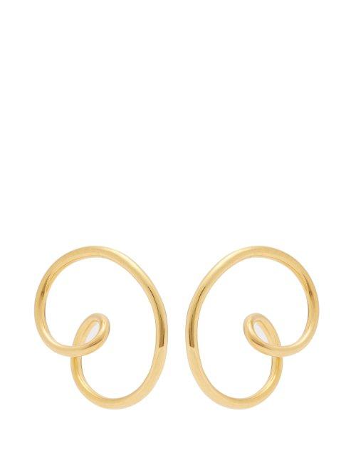 Matchesfashion.com Misho - Twist Mismatched Gold Plated Hoop Earrings - Womens - Gold