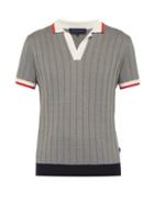 Matchesfashion.com Orlebar Brown - Rushton Wide Ribbed Contrast Trim Polo Shirt - Mens - Light Grey