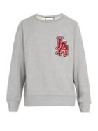 Matchesfashion.com Gucci - La Angels Appliqud Cotton Sweatshirt - Mens - Grey