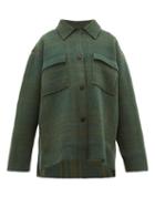 Matchesfashion.com Jacquemus - Maille Oversized Checked Wool Shirt Jacket - Womens - Green