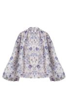 Matchesfashion.com Thierry Colson - Slava Floral Print Cotton Blouse - Womens - Blue White