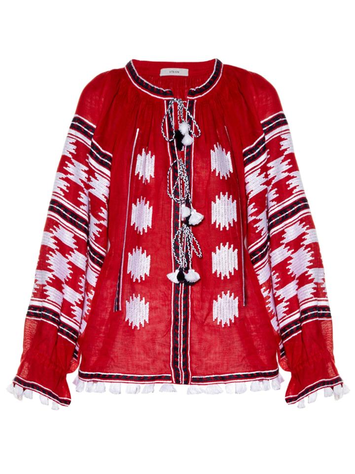 Vita Kin Stardust Embroidered Linen Blouse