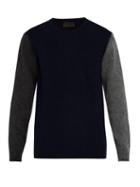 Matchesfashion.com Altea - Colour Block Wool Blend Sweater - Mens - Navy