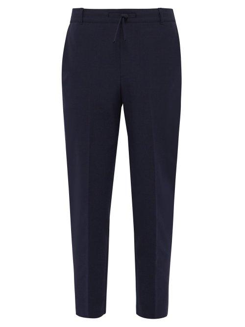 Matchesfashion.com Maison Kitsun - Straight Leg Cotton Trousers - Mens - Navy